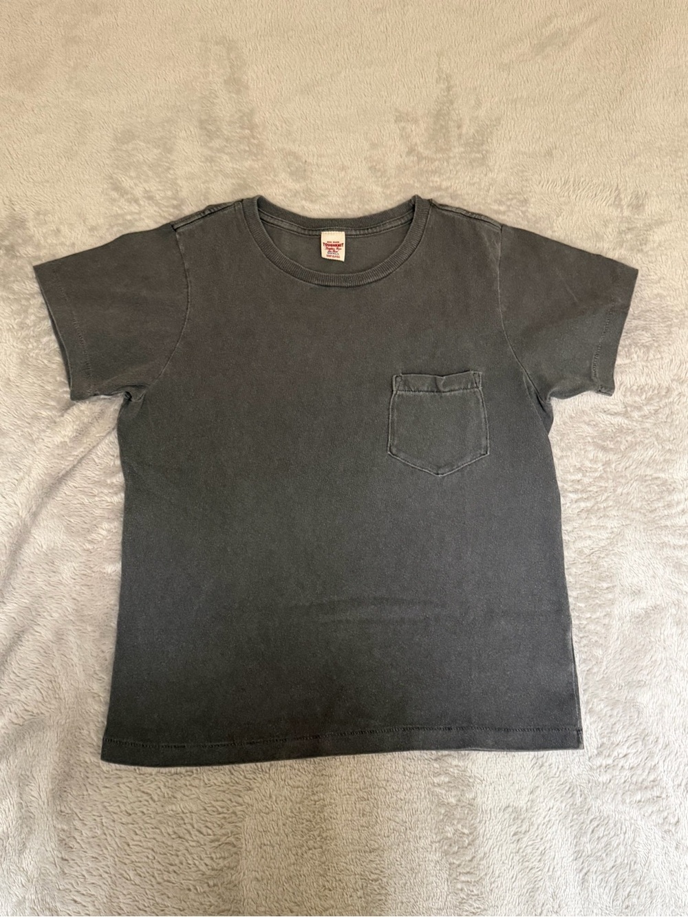 Buck Mason Coal Venice Wash Toughknit Pocket Tee